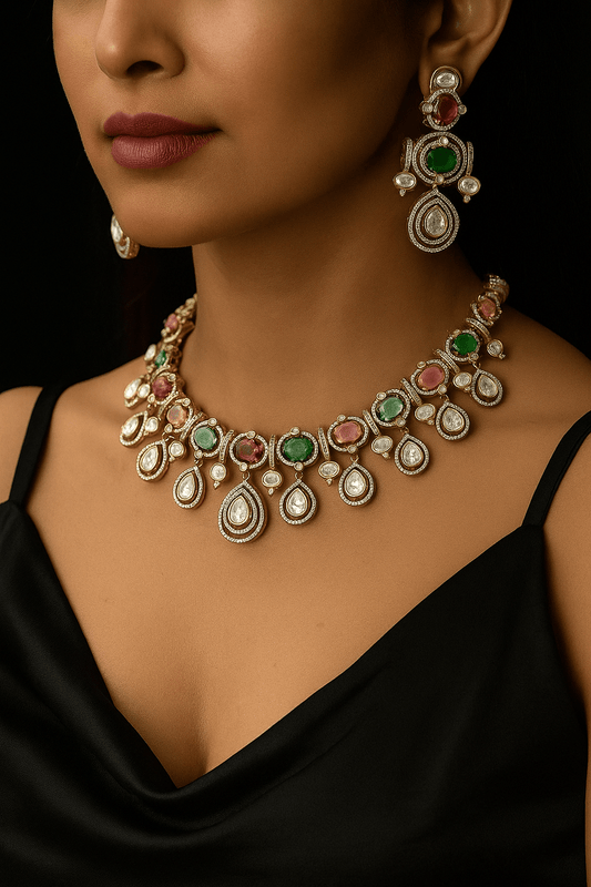Victorian Necklace 04664 - KRISHNA'S SWETA JEWELLERY