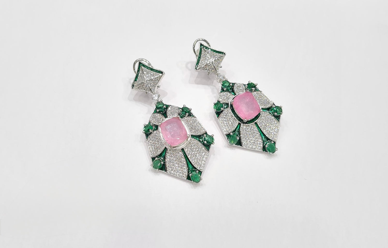 Cz Enamel Earrings 08544