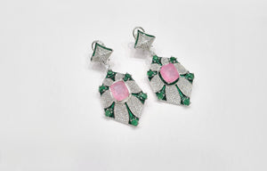 Cz Enamel Earrings 08544