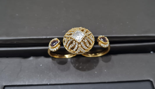 Kundan finger ring 00264