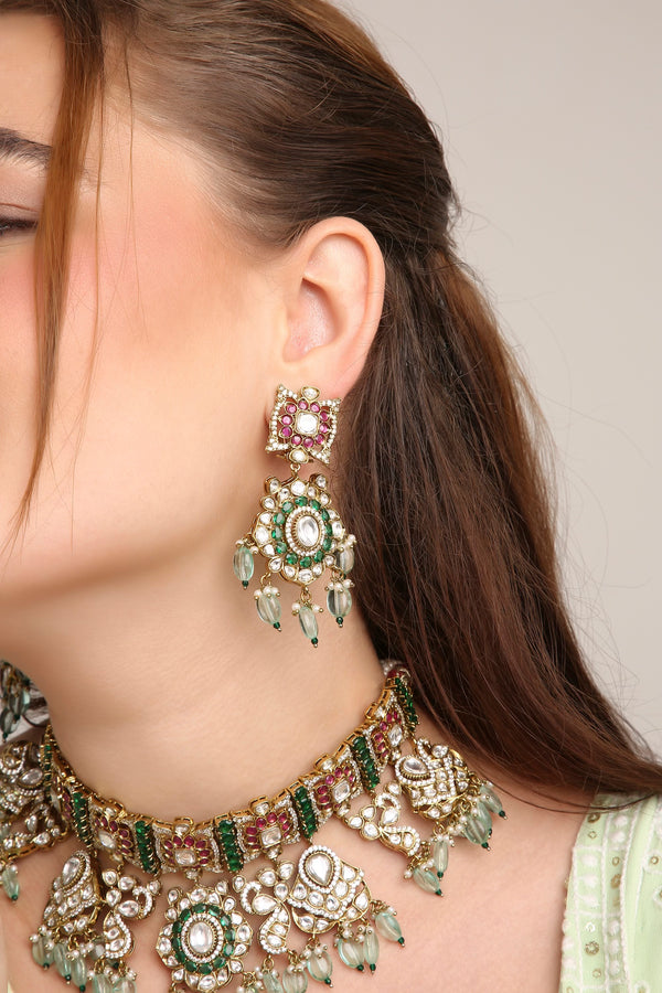 Polki Kundan Necklace 09601