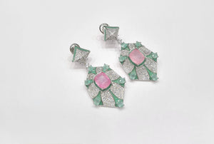 Cz Enamel Earrings 08544