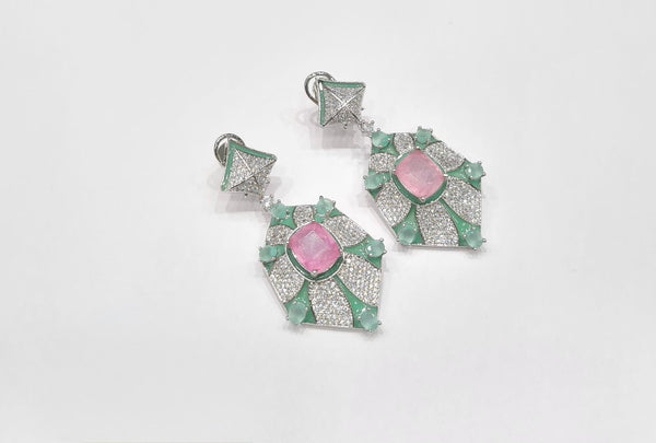 Cz Enamel Earrings 08544