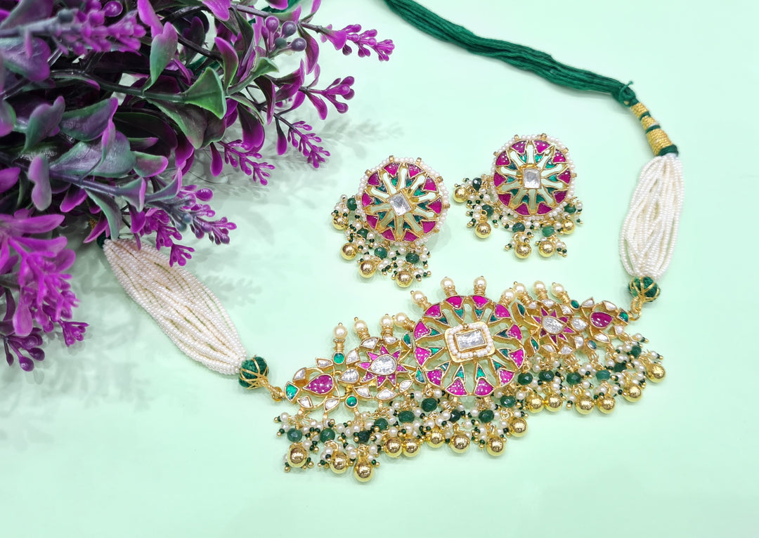 Designer Pachi Kundan Choker set (2)