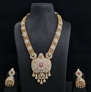 Meenakari kundan necklace set