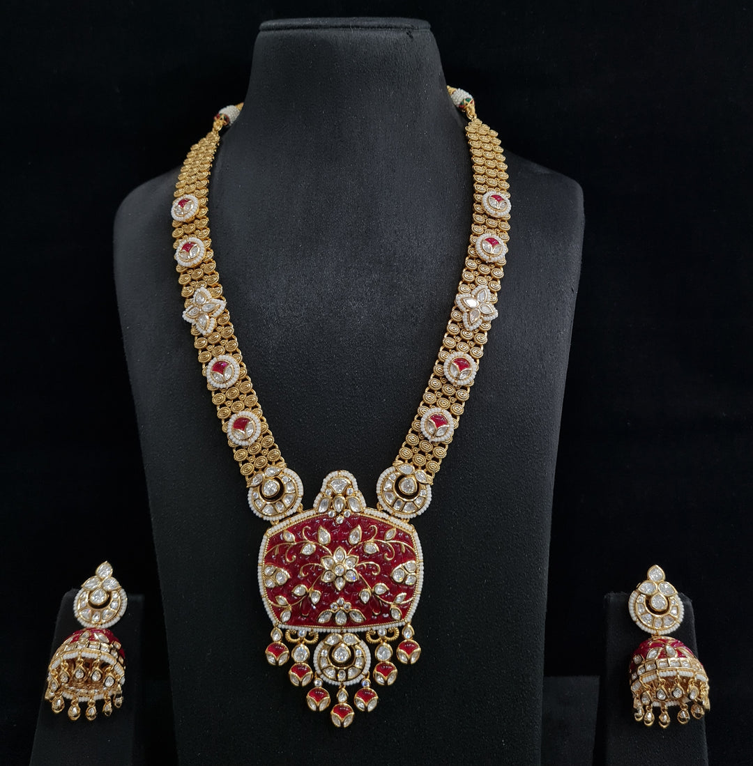 Meenakari kundan long set