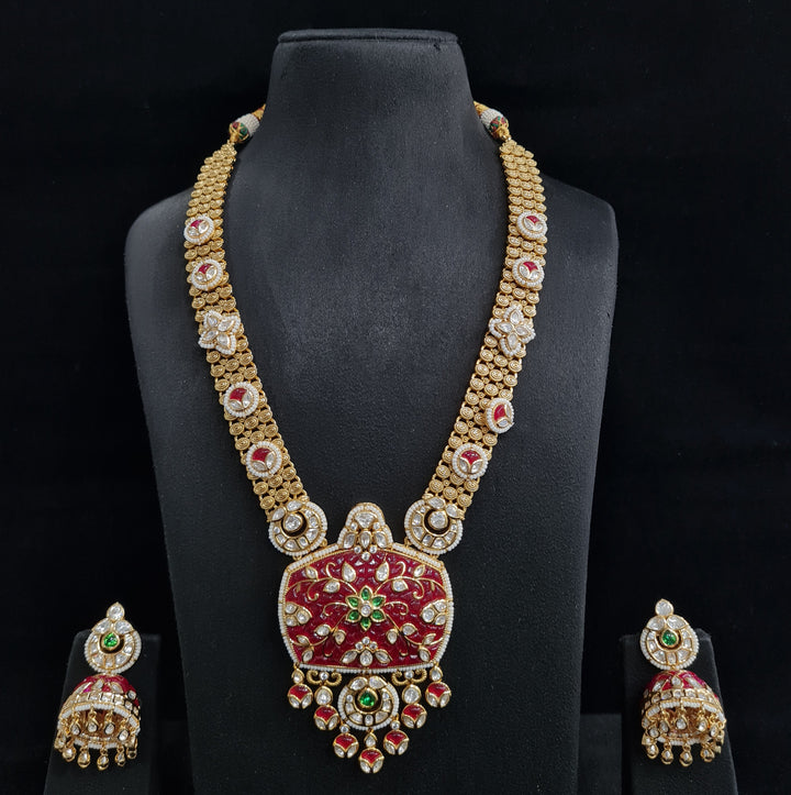 Meenakari kundan long set