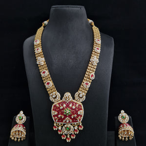 Meenakari kundan necklace set