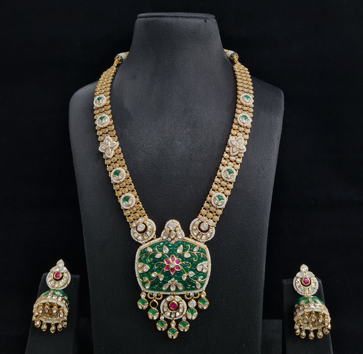 Meenakari kundan long set