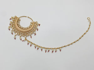 Designer Kundan Nath with white pearl (6)