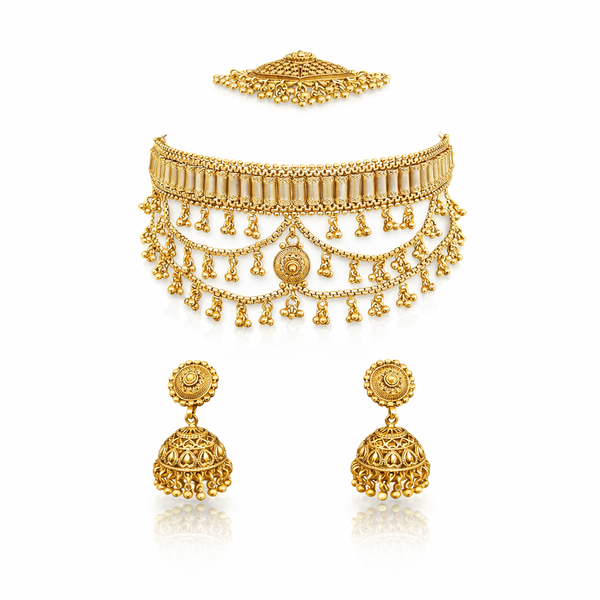 Premium Traditional Gold-Plated Choker Set 09619