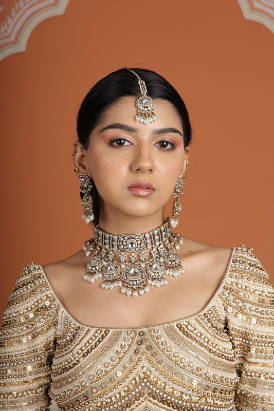 Kundan necklace set 00268