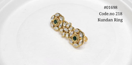 Kundan double finger ring 01698