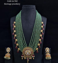 Load image into Gallery viewer, Kundan ruby green Mala set 00383