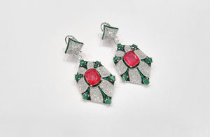 Cz Enamel Earrings 08544