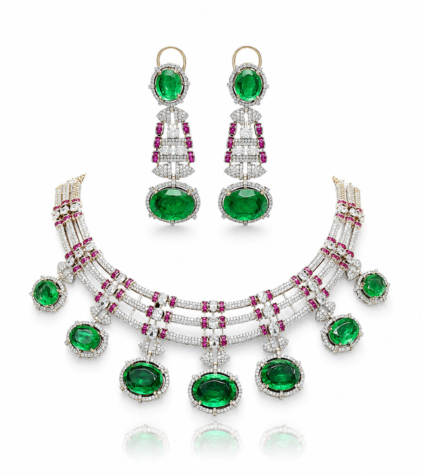 Cz Doublet Necklace 09865