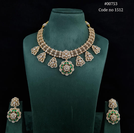 Kundan necklace set 00753