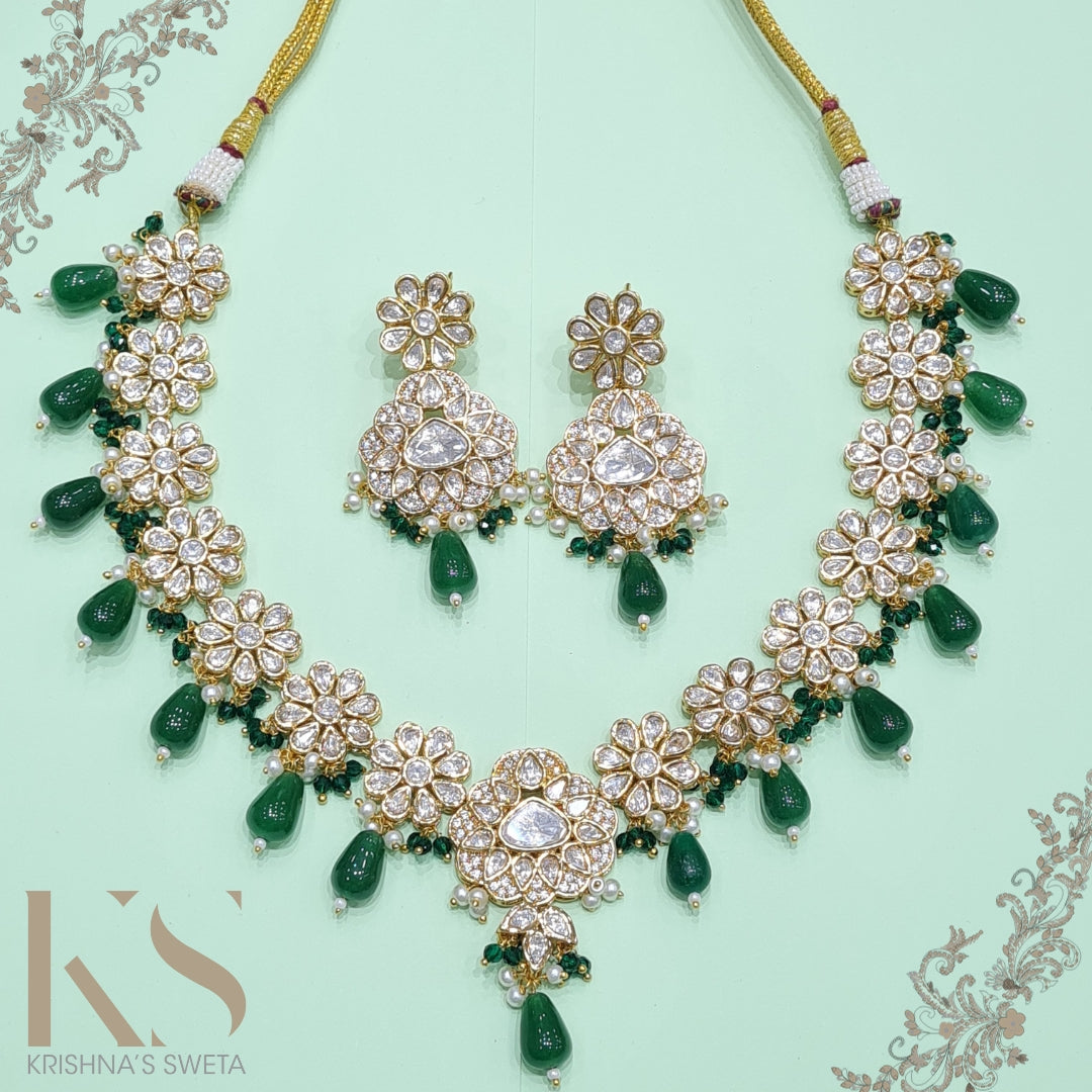 Kundan Pear Drop Necklace