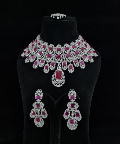 Exclusive Kiara Advani American Diamond Necklace Set