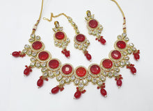 Load image into Gallery viewer, Brass kundan necklace set (1)