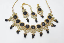 Load image into Gallery viewer, Brass kundan necklace set (1)