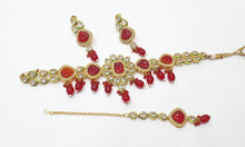 Load image into Gallery viewer, Brass Kundan Necklace Set (2)