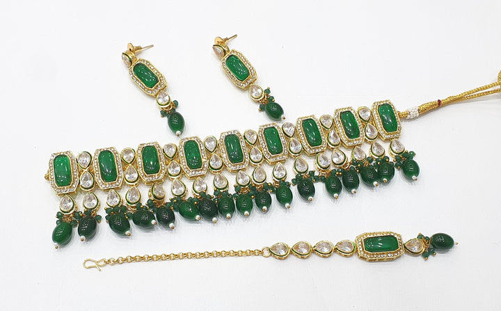 Brass Kundan Choker Set (1)