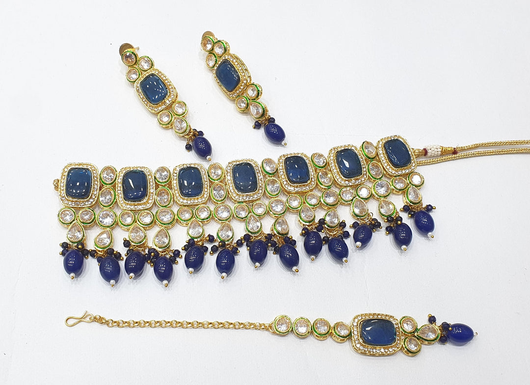 Brass Kundan Choker Set (2)