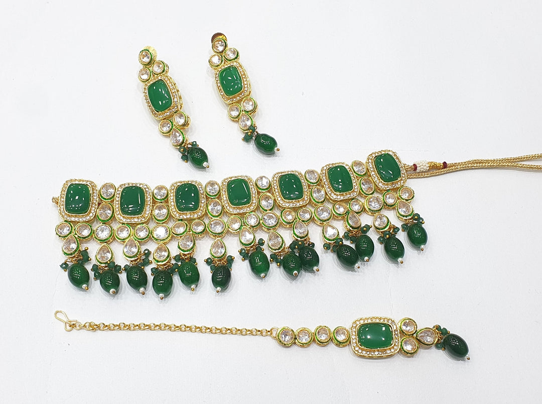 Brass Kundan Choker Set (2)