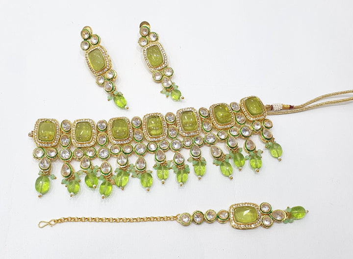 Brass Kundan Choker Set (2)