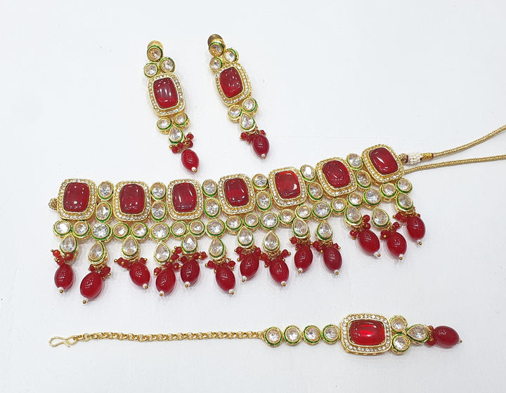 Brass Kundan Choker Set (2)