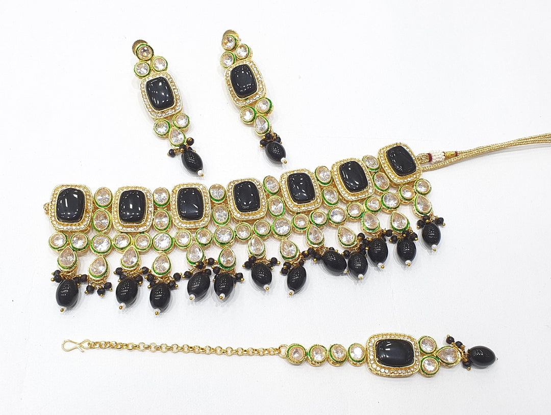 Brass Kundan Choker Set (2)