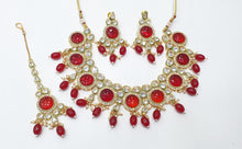 Load image into Gallery viewer, Brass Kundan Necklace Set (3)