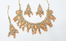 Load image into Gallery viewer, Brass Kundan Necklace Set (3)