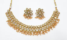 Load image into Gallery viewer, Brass Kundan Necklace Set (8)