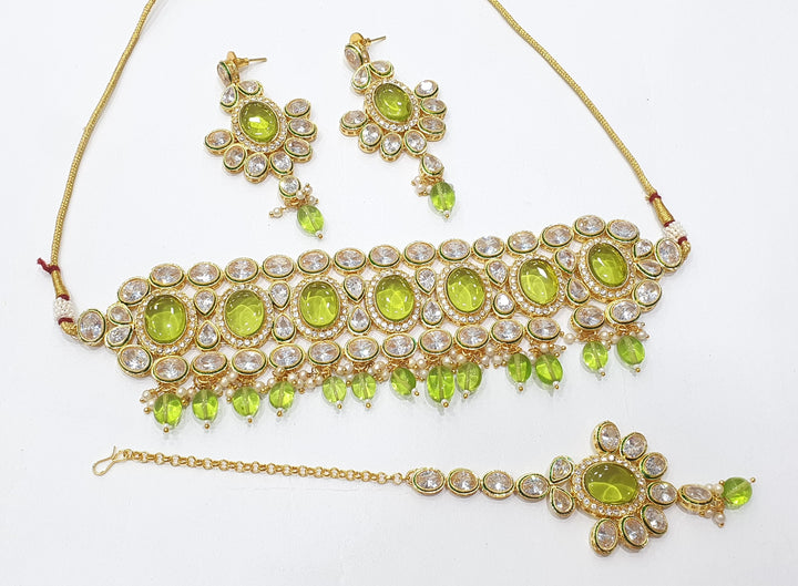 Brass Kundan Choker Set (4)