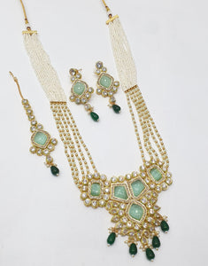 Brass Kundan Long Necklace Set (11)