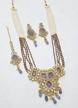 Load image into Gallery viewer, Brass Kundan Long Necklace Set (11)