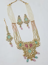 Load image into Gallery viewer, Brass Kundan Long Necklace Set (11)