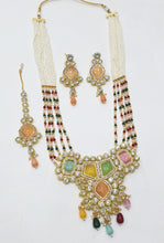 Load image into Gallery viewer, Brass Kundan Long Necklace Set (11)