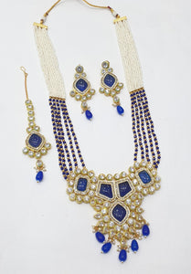 Brass Kundan Long Necklace Set (11)