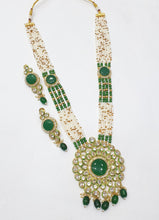 Load image into Gallery viewer, Brass Kundan Long Necklace Set (10)