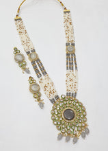 Load image into Gallery viewer, Brass Kundan Long Necklace Set (10)