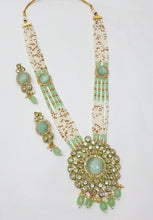 Load image into Gallery viewer, Brass Kundan Long Necklace Set (10)