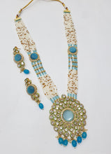 Load image into Gallery viewer, Brass Kundan Long Necklace Set (10)