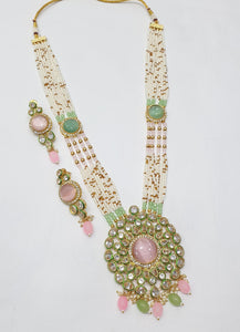 Brass Kundan Long Necklace Set (10)