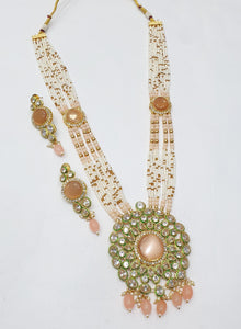 Brass Kundan Long Necklace Set (10)