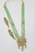 Load image into Gallery viewer, Brass Kundan Long Necklace Set (9)