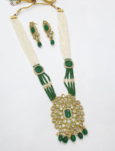 Load image into Gallery viewer, Brass Kundan Long Necklace Set (6)