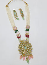 Load image into Gallery viewer, Brass Kundan Long Necklace Set (6)